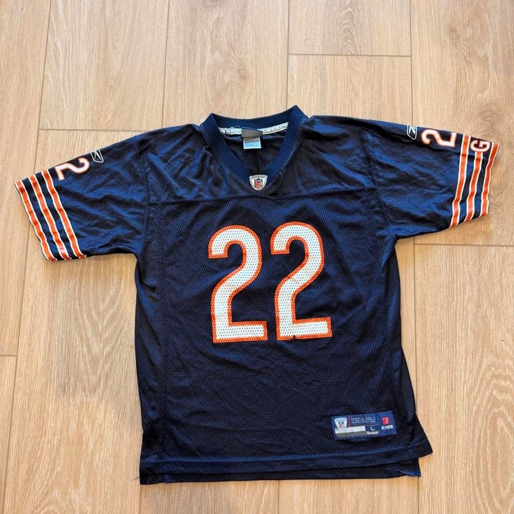 NFL Reebok Jersey 22 Navy Blue with Orange and White Detailing